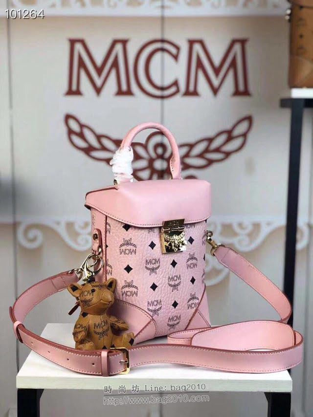 MCM女包 原單品質 18款新款 經典印花復古小方盒 MCM手提包 單肩斜挎女包 MCM腰包  mdmc1234